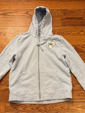 Roller Rabbit Kids Light Blue Hooded Zip Jacket with Heart Patch